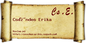 Csöndes Erika névjegykártya